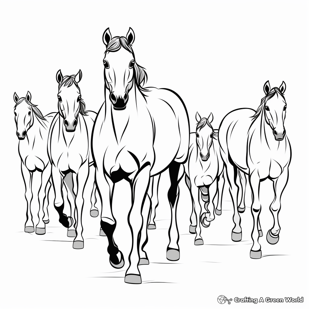 Herd Of Horses Coloring Pages Free Printable Herd Of Horses Coloring Pages Free Printable