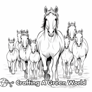 Herd Of Horses Coloring Pages - Free &amp; Printable!
