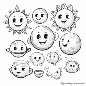 Child-Friendly Cartoon Planet Coloring Pages 2
