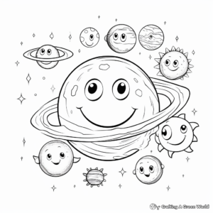 Child-Friendly Cartoon Planet Coloring Pages 3