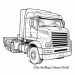Child-Friendly Simple Semi Truck Trailer Coloring Pages 1