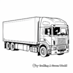 Child-Friendly Simple Semi Truck Trailer Coloring Pages 2