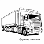 Child-Friendly Simple Semi Truck Trailer Coloring Pages 3