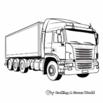 Child-Friendly Simple Semi Truck Trailer Coloring Pages 4