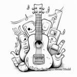 Child-Friendly Ukulele and Guitar Combo Coloring Pages 1