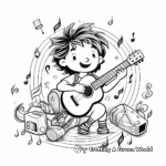 Child-Friendly Ukulele and Guitar Combo Coloring Pages 2