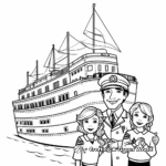 Children-Friendly Titanic Captain and Crew Coloring Pages 1