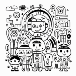 Children’s Abstract Character Coloring Pages 1