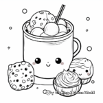 Children's Bubble Tea and Donuts Coloring Pages 1