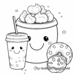 Children's Bubble Tea and Donuts Coloring Pages 2