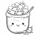 Children's Bubble Tea and Donuts Coloring Pages 4