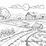 Children's Favorite Farmland Landscape Coloring Pages 1