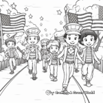Children's Fourth of July Parade Coloring Pages 1