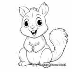 Children's Friendly Cartoon Squirrel Coloring Pages 3