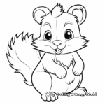Children's Friendly Cartoon Squirrel Coloring Pages 4