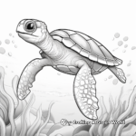 Children's Storybook Sea Turtle Coloring Pages 1