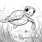 Children's Storybook Sea Turtle Coloring Pages 2