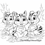 Chipmunks Preparing for Winter Coloring Pages 1