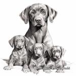 Chocolate Lab Family Coloring Pages: Male, Female, and Pups 1
