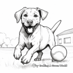 Chocolate Lab in Action: Fetch-Scene Coloring Pages 2