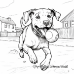 Chocolate Lab in Action: Fetch-Scene Coloring Pages 3