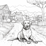 Chocolate Lab in Autumn: Fall Scene Coloring Pages 3