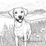 Chocolate Lab in Autumn: Fall Scene Coloring Pages 4
