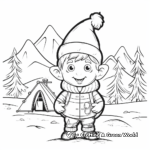 Christmas Gnome in Snowy Landscape Coloring Pages 4