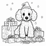 Christmas Poodle with Presents Coloring Pages 3
