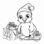 Christmas-themed Baby Penguin Coloring Pages 3