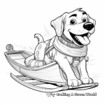 Christmas-Themed Dog Sled Coloring Pages 1