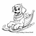 Christmas-Themed Dog Sled Coloring Pages 4