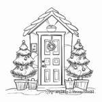 Christmas-themed Door Coloring Pages 2