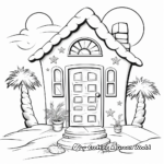 Christmas-themed Door Coloring Pages 3