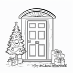 Christmas-themed Door Coloring Pages 4