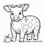 Chubby and Cute Strawberry Cow Coloring Pages 1