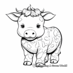Chubby and Cute Strawberry Cow Coloring Pages 4