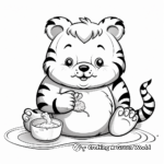 Chubby Tiger Eating Honey Coloring Pages 1