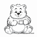 Chubby Tiger Eating Honey Coloring Pages 3