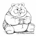 Chubby Tiger Eating Honey Coloring Pages 4