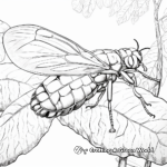 Cicada in Nature Habitat Coloring Pages 1