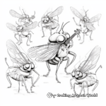 Cicada Symphony: Musical Cicadas Coloring Pages 1