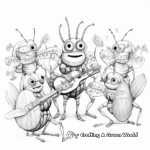 Cicada Symphony: Musical Cicadas Coloring Pages 3