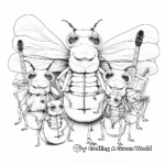 Cicada Symphony: Musical Cicadas Coloring Pages 4