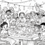 Cinco De Mayo Party Scene Coloring Pages for Adults 1