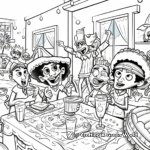 Cinco De Mayo Party Scene Coloring Pages for Adults 3