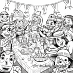 Cinco De Mayo Party Scene Coloring Pages for Adults 4
