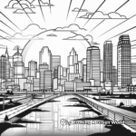 City Skyline Sunset Coloring Page 2