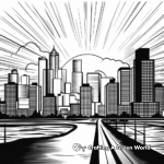 City Skyline Sunset Coloring Page 3