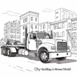 City Street Flatbed Tow Truck Coloring Pages 1